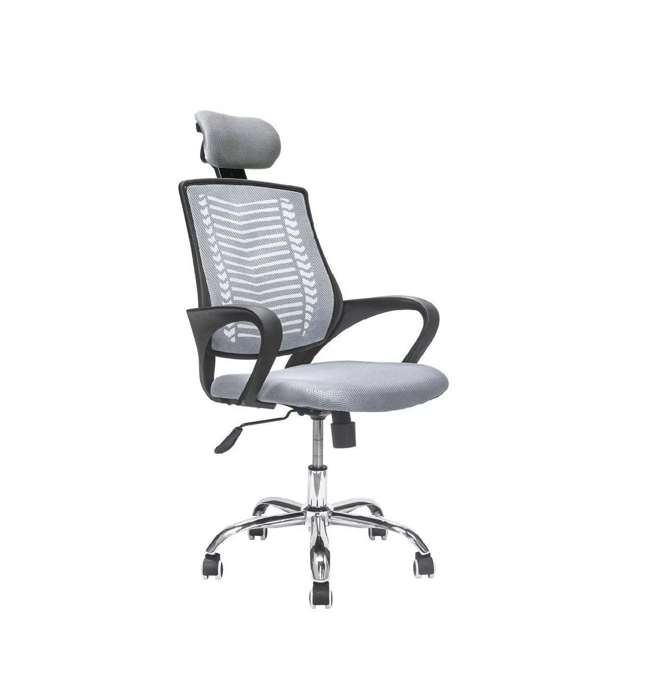 Silla de Escritorio Ergonómica Gris con Tapizado