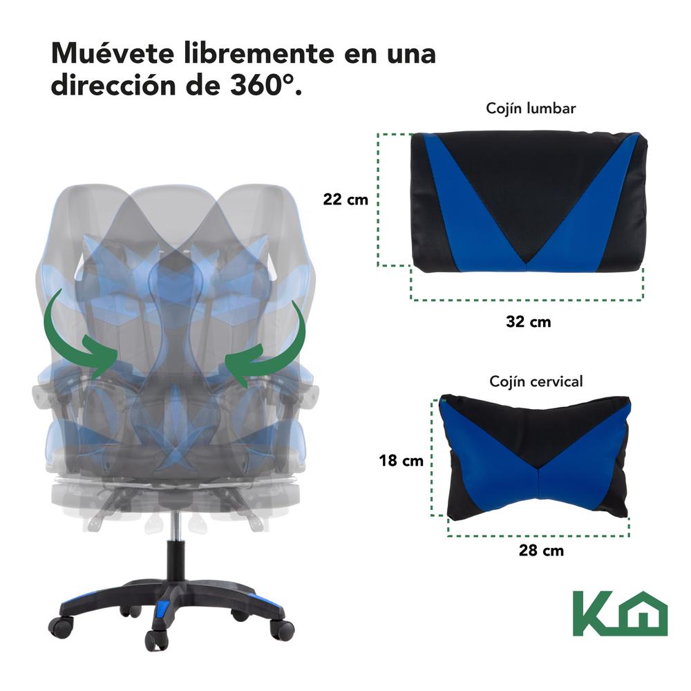 Foto 7 pulgar | Silla Gamer Ergonomica Reclinable Ajustable Escritorio Hogar