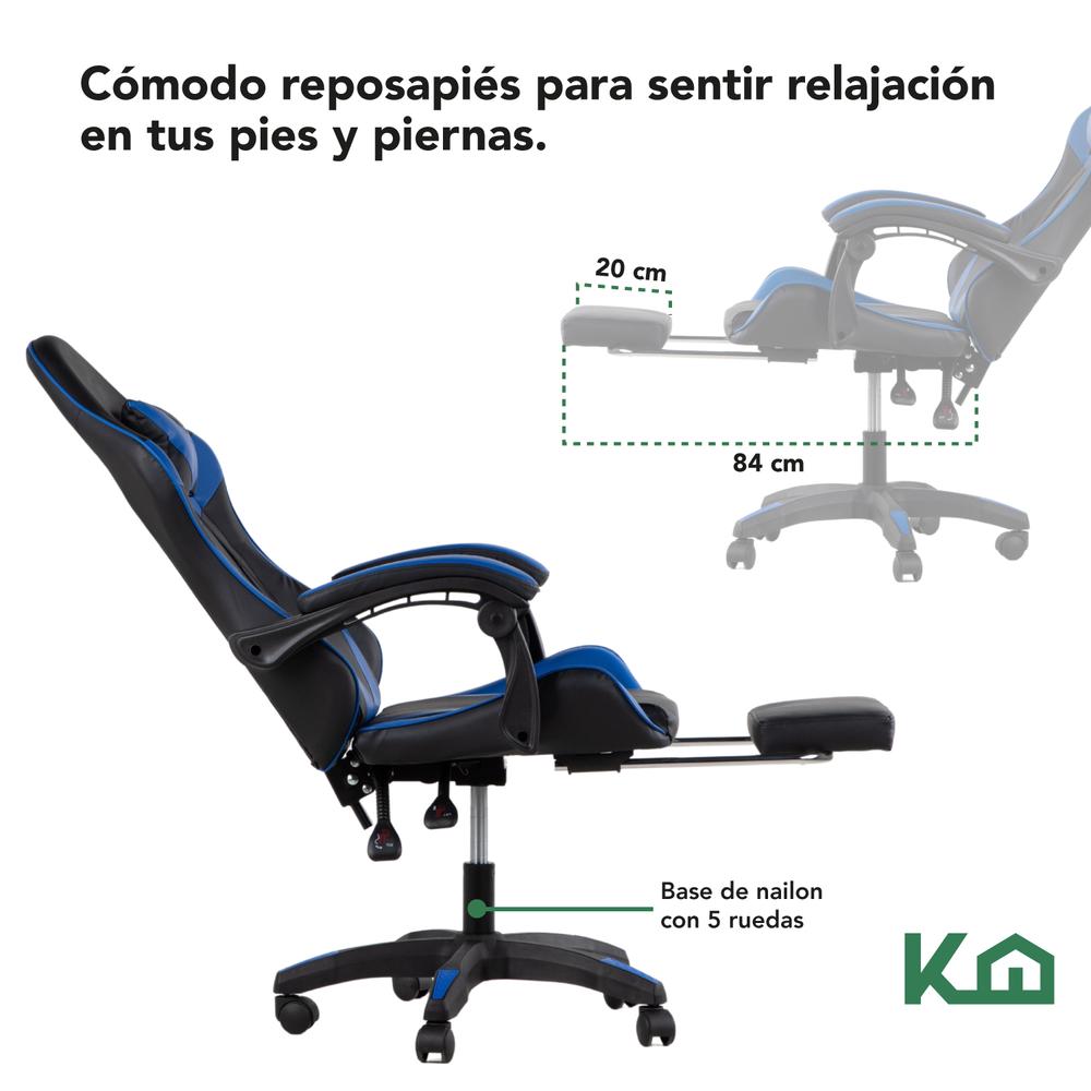 Foto 8 pulgar | Silla Gamer Ergonomica Reclinable Ajustable Escritorio Hogar