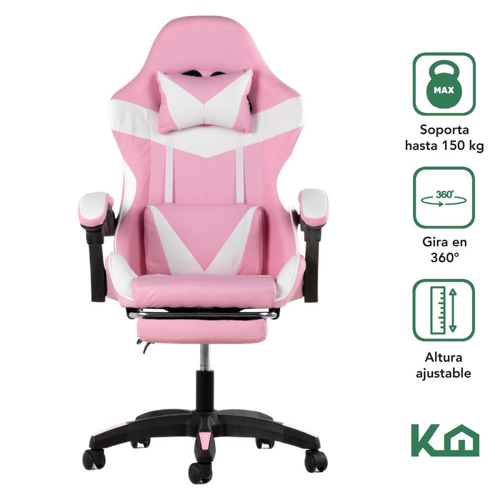 Foto 3 pulgar | Silla Gamer KingsHouse Rosa