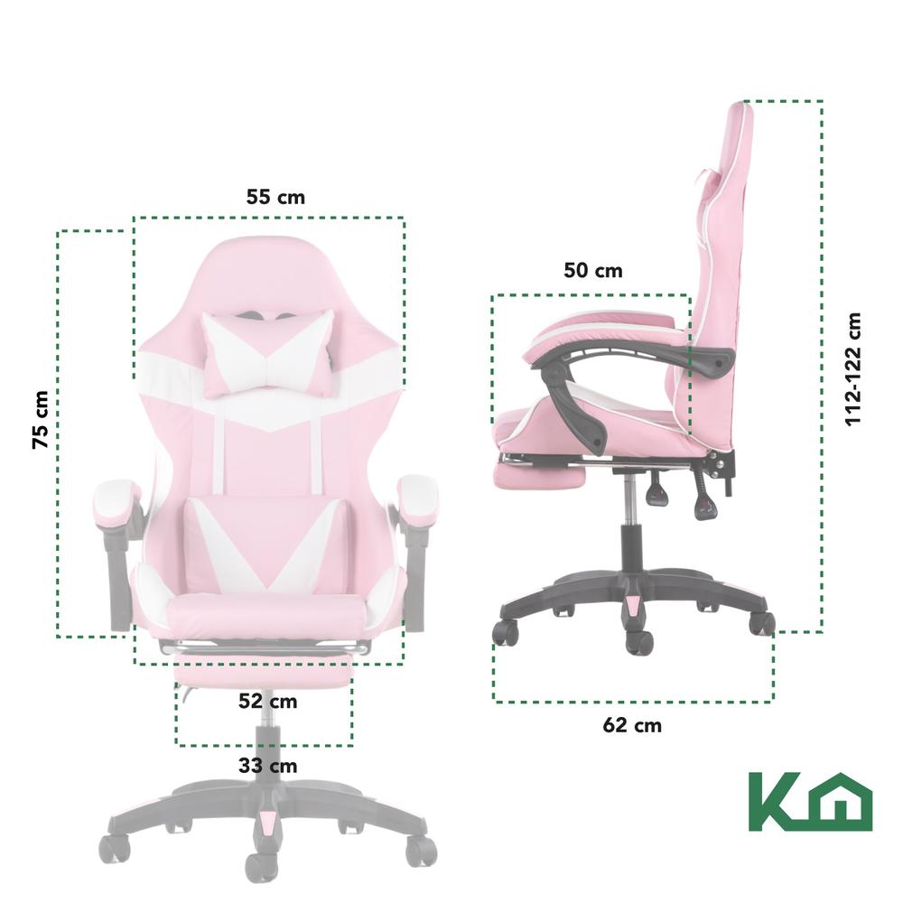 Foto 6 pulgar | Silla Gamer KingsHouse Rosa