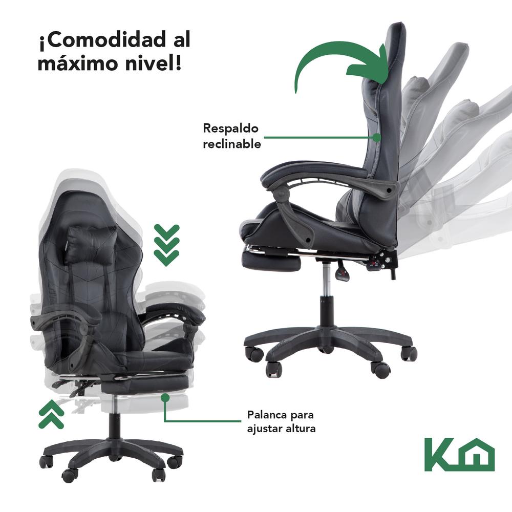 Foto 5 pulgar | Silla Gamer KingsHouse Ajustable