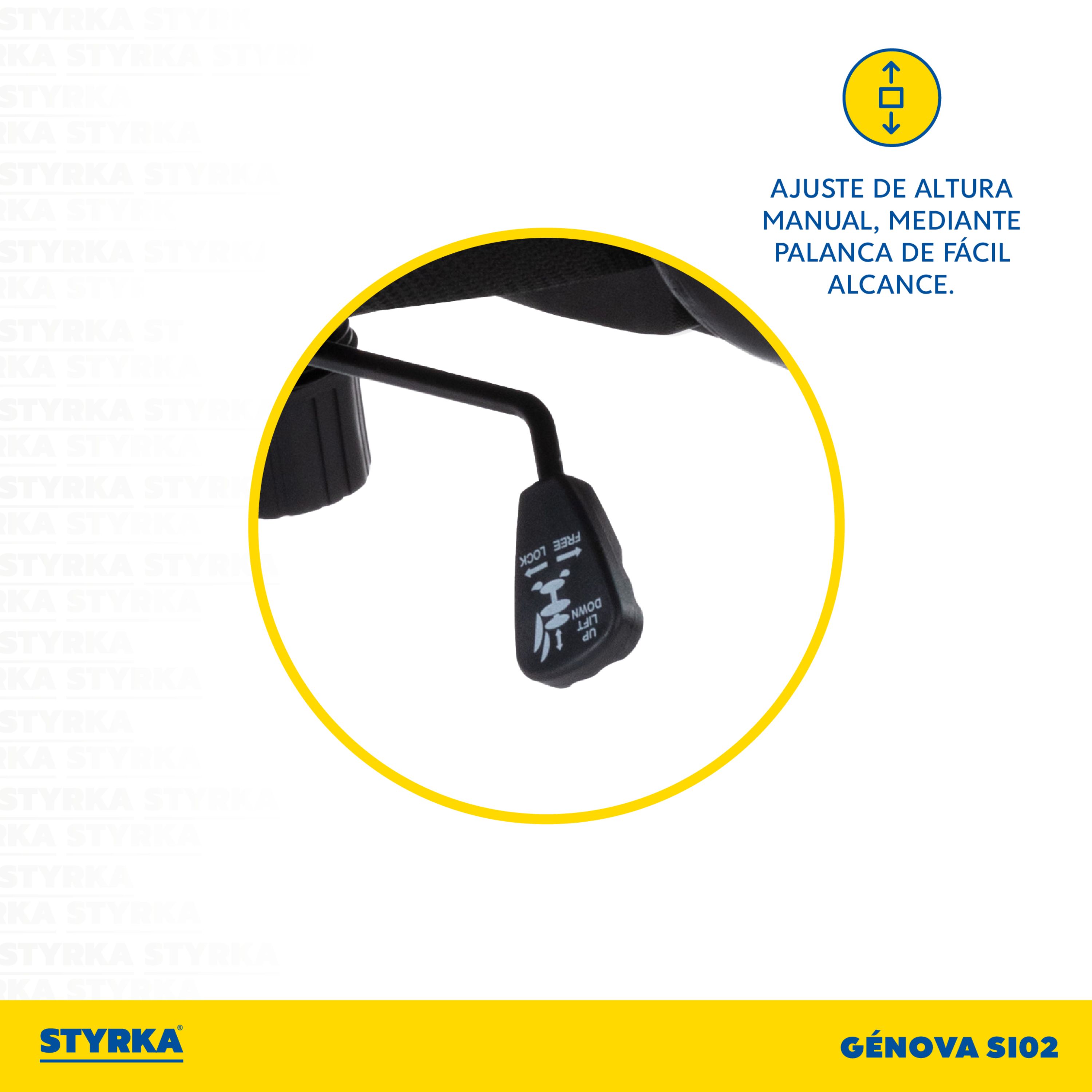 Foto 5 pulgar | Silla de Oficina Ergonómica Styrka Génova Negra