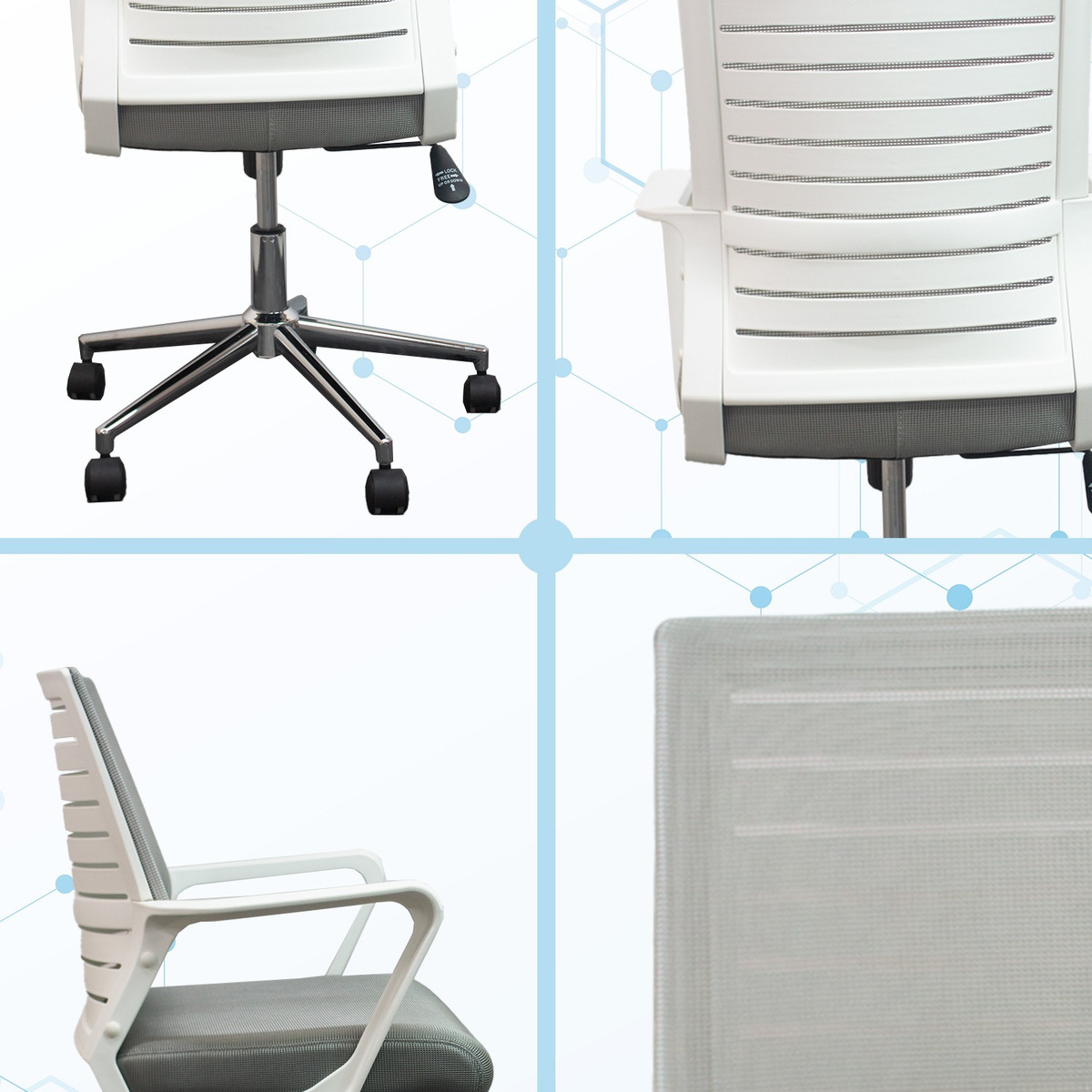 Foto 5 pulgar | Silla Semi Ejecutiva Reclinable JauzJ0037 Blanca