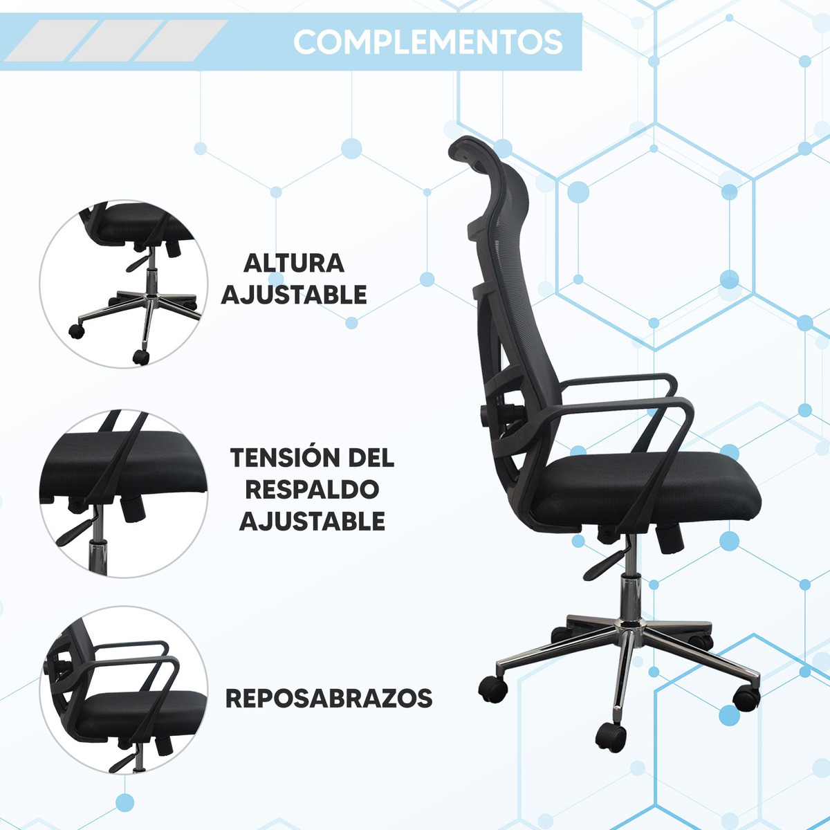 Foto 3 pulgar | Silla Ergonómica Jauz J0026 Negra