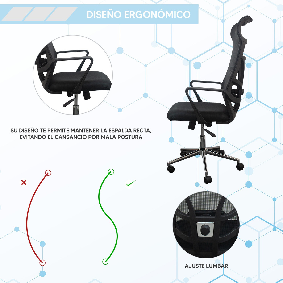 Foto 5 | Silla Ergonómica Jauz J0026 Negra