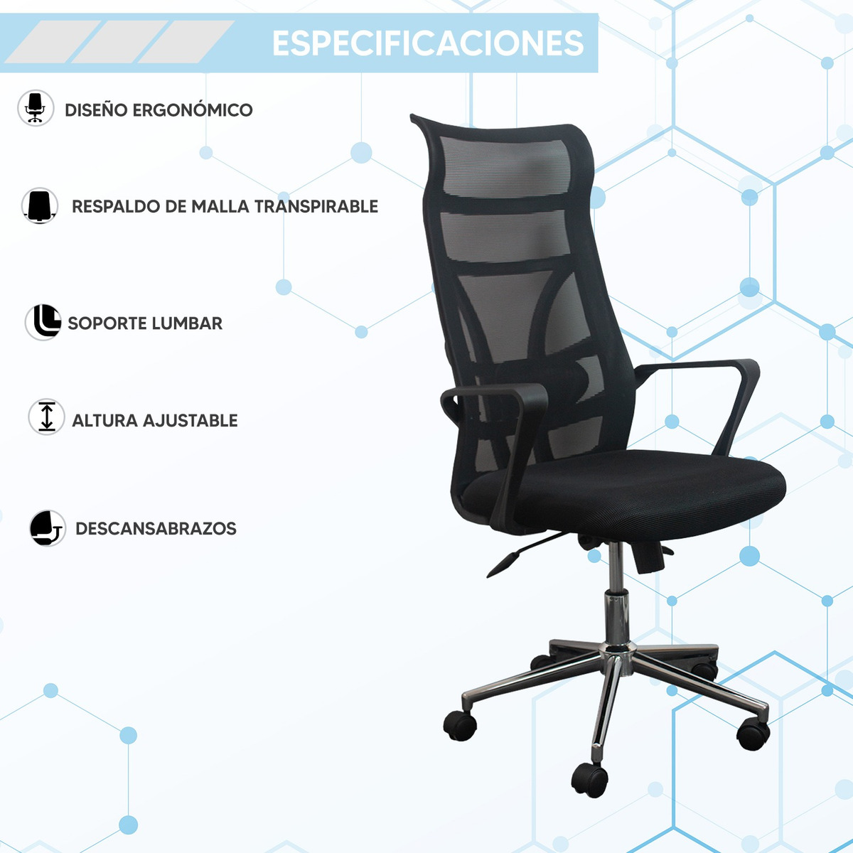 Foto 7 pulgar | Silla Ergonómica Jauz J0026 Negra