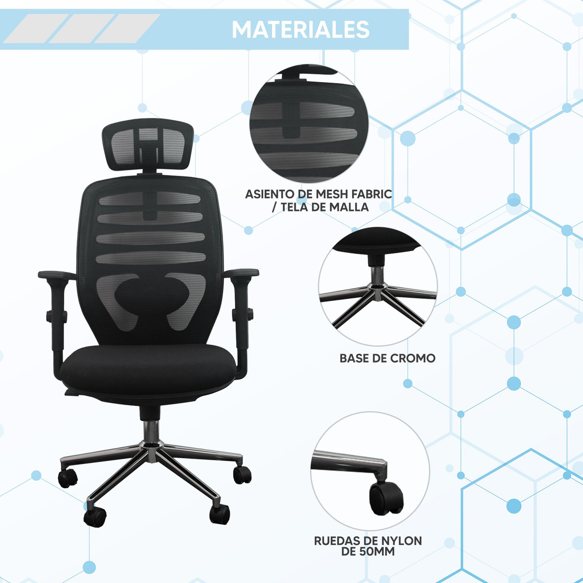 Foto 7 | Silla Ejecutiva con Respaldo y Giro Jauz J0022 Negra