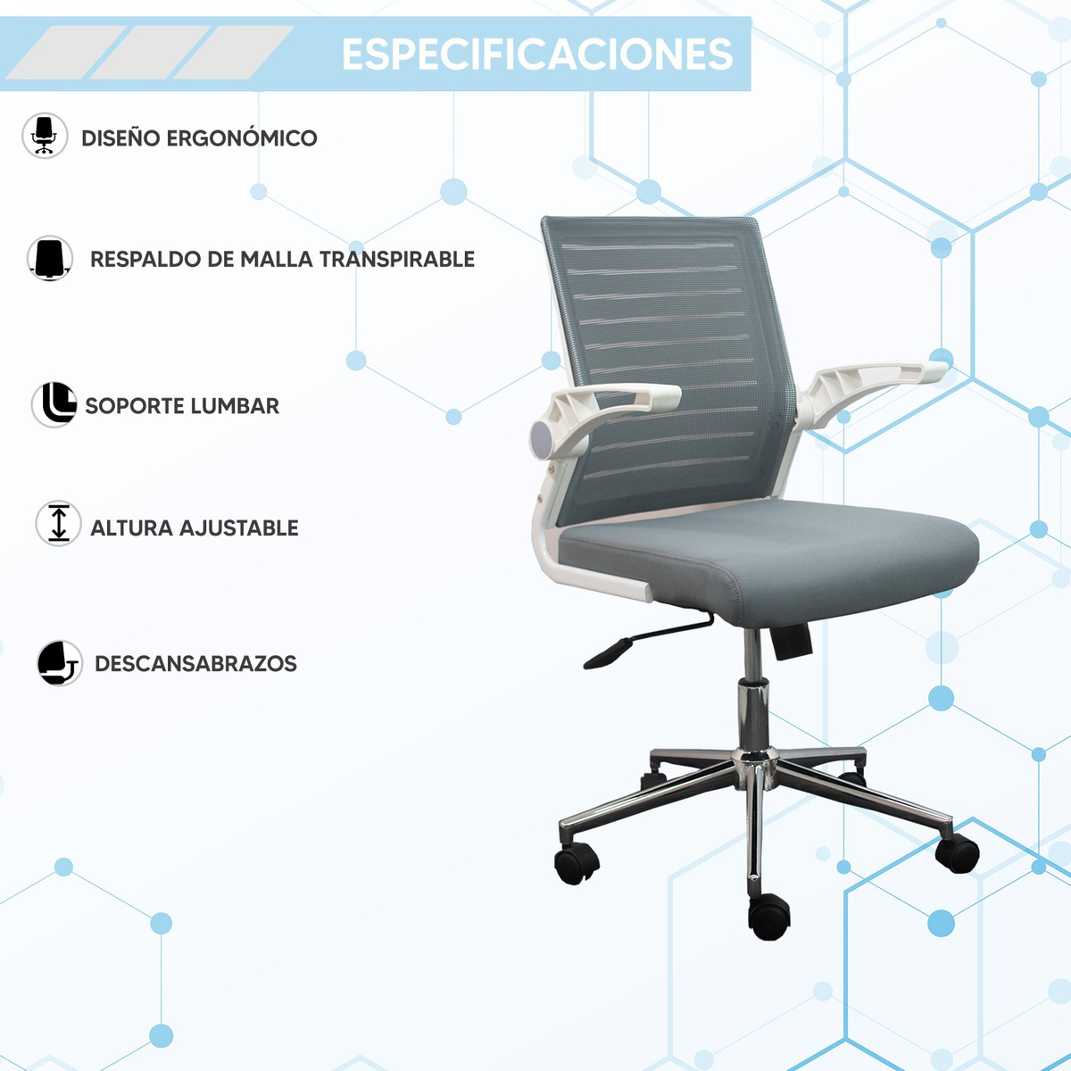 Foto 7 pulgar | Silla con Respaldo Bajo Diseño Curvo Jauz J0038 Blanca