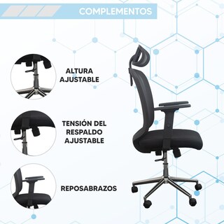 Foto 2 | Silla de Escritorio Ergonómica con Reclinación Tipo Alfa Jauz Improvement J0025 Negra