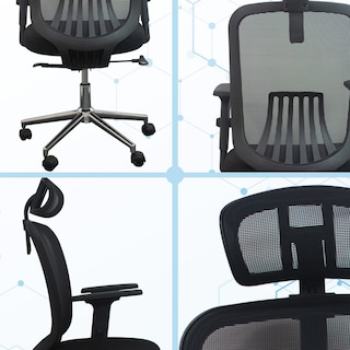 Foto 4 | Silla de Escritorio Ergonómica con Reclinación Tipo Alfa Jauz Improvement J0025 Negra