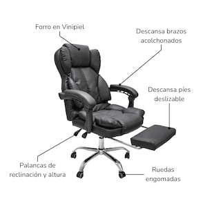 Foto 6 | Silla De Oficina Top Living Peace color Negro
