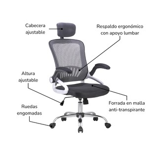 Foto 7 | Silla de Oficina Top Living Megaplus-G Gris