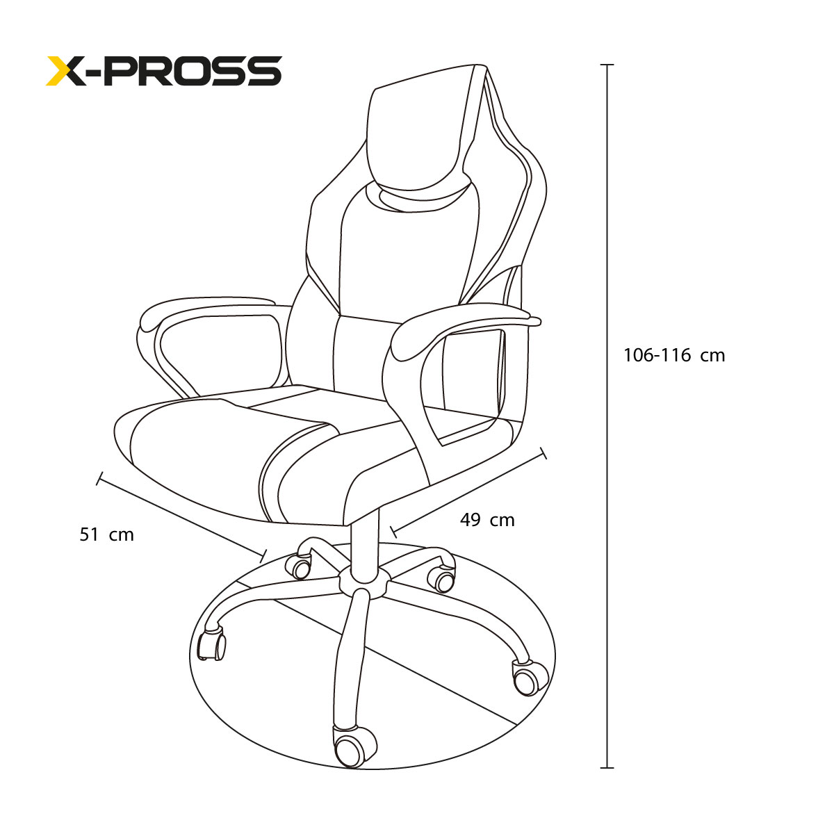 Foto 9 pulgar | Silla Ejecutiva X-pross Negra