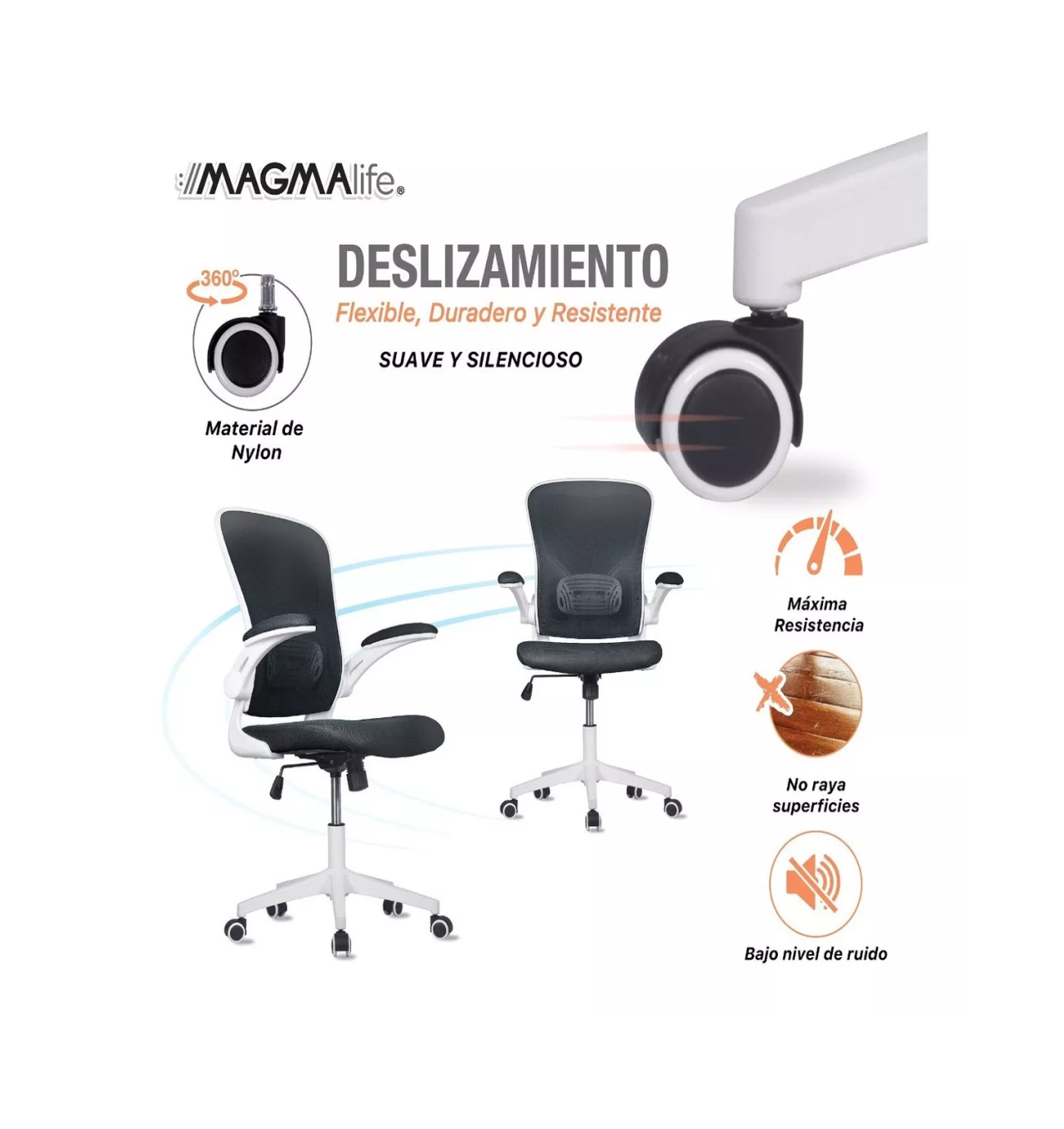 Foto 3 pulgar | Silla de Escritorio Ergonómica Gris