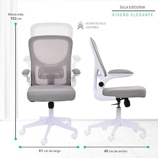 Foto 8 | Silla Ejecutiva para Escritorio EKE Life Home Gris Ergonómica Mesh