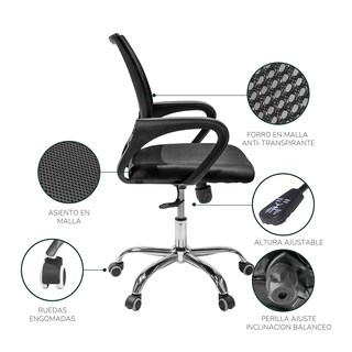 Foto 7 | Silla De Oficina Top Living Sill2 Negra
