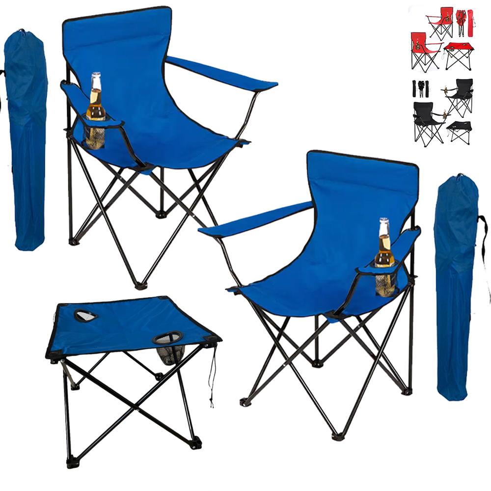 Foto 1 | 2 Sillas Playera Plegable Para Camping Jardin Con Mesa