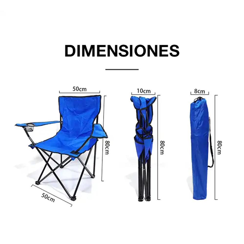 Foto 7 pulgar | 2 Sillas Playera Plegable Para Camping Jardin Con Mesa