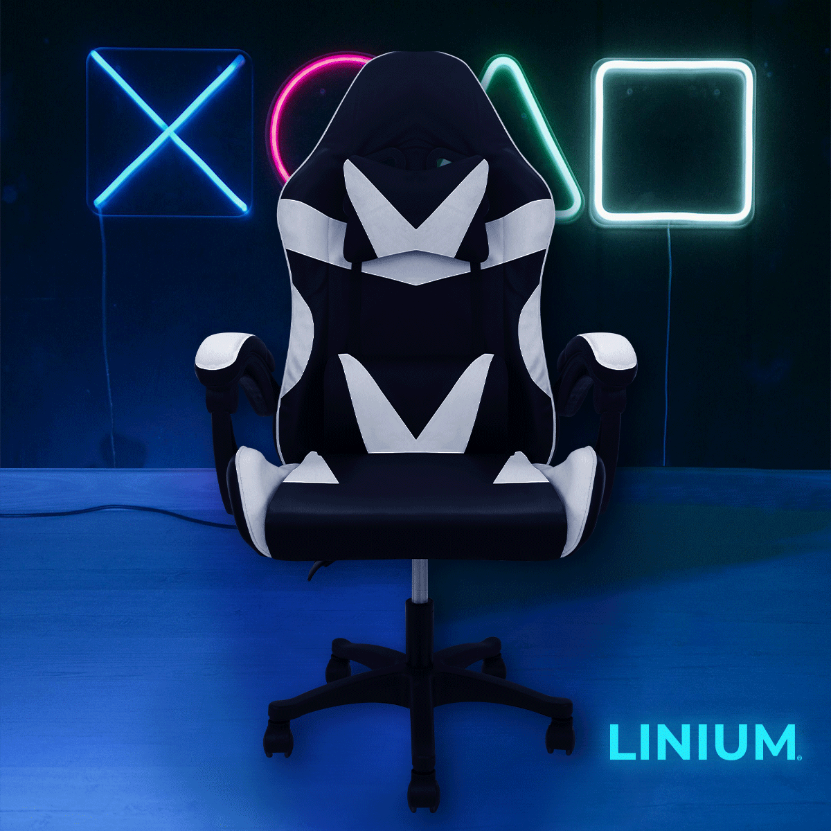 Foto 4 pulgar | Silla Gamer Linium Super Cómoda Blanca