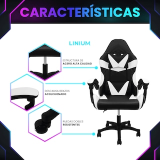 Foto 4 | Silla Gamer Linium Super Cómoda Blanca