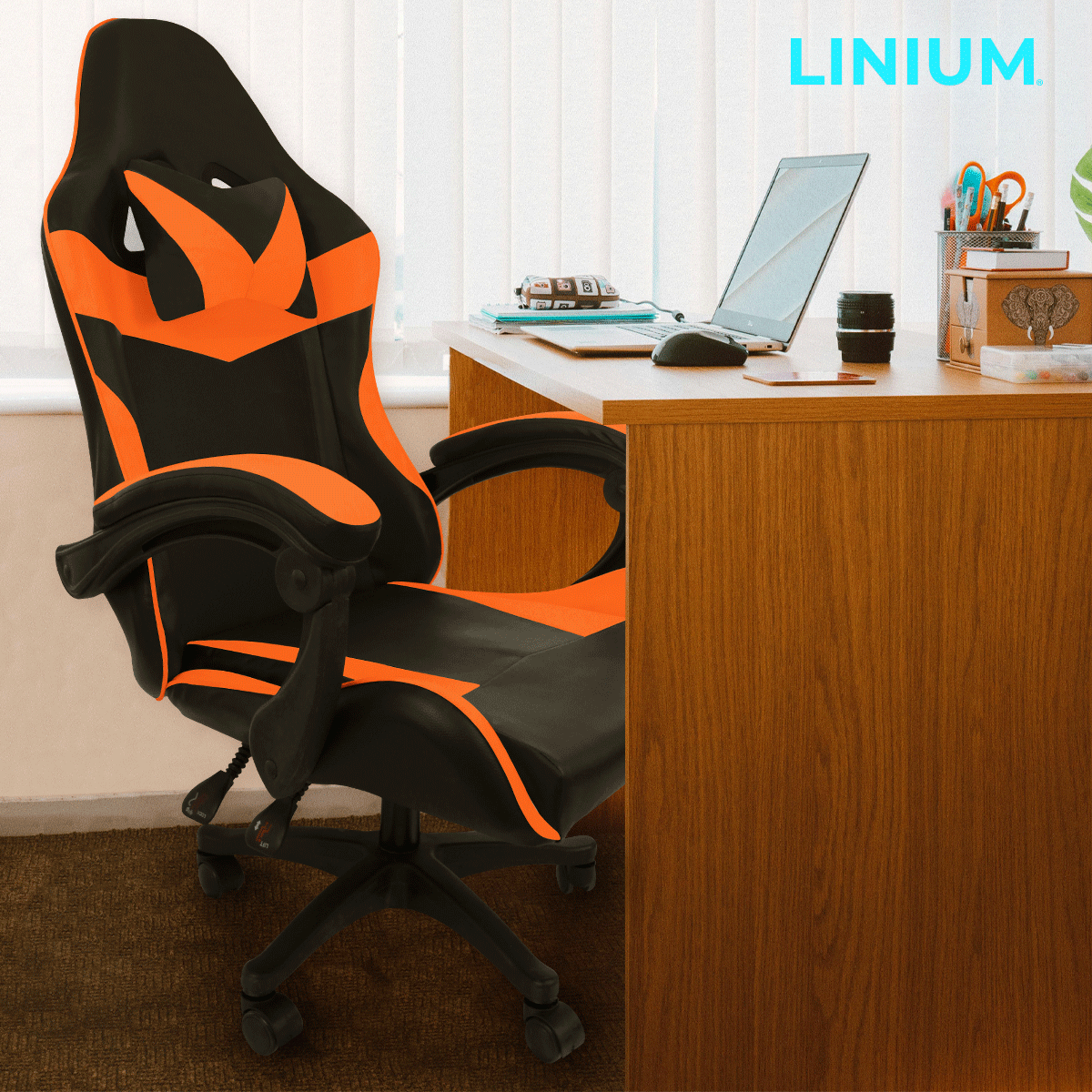 Foto 7 | Silla Gamer Linium Anaranjada