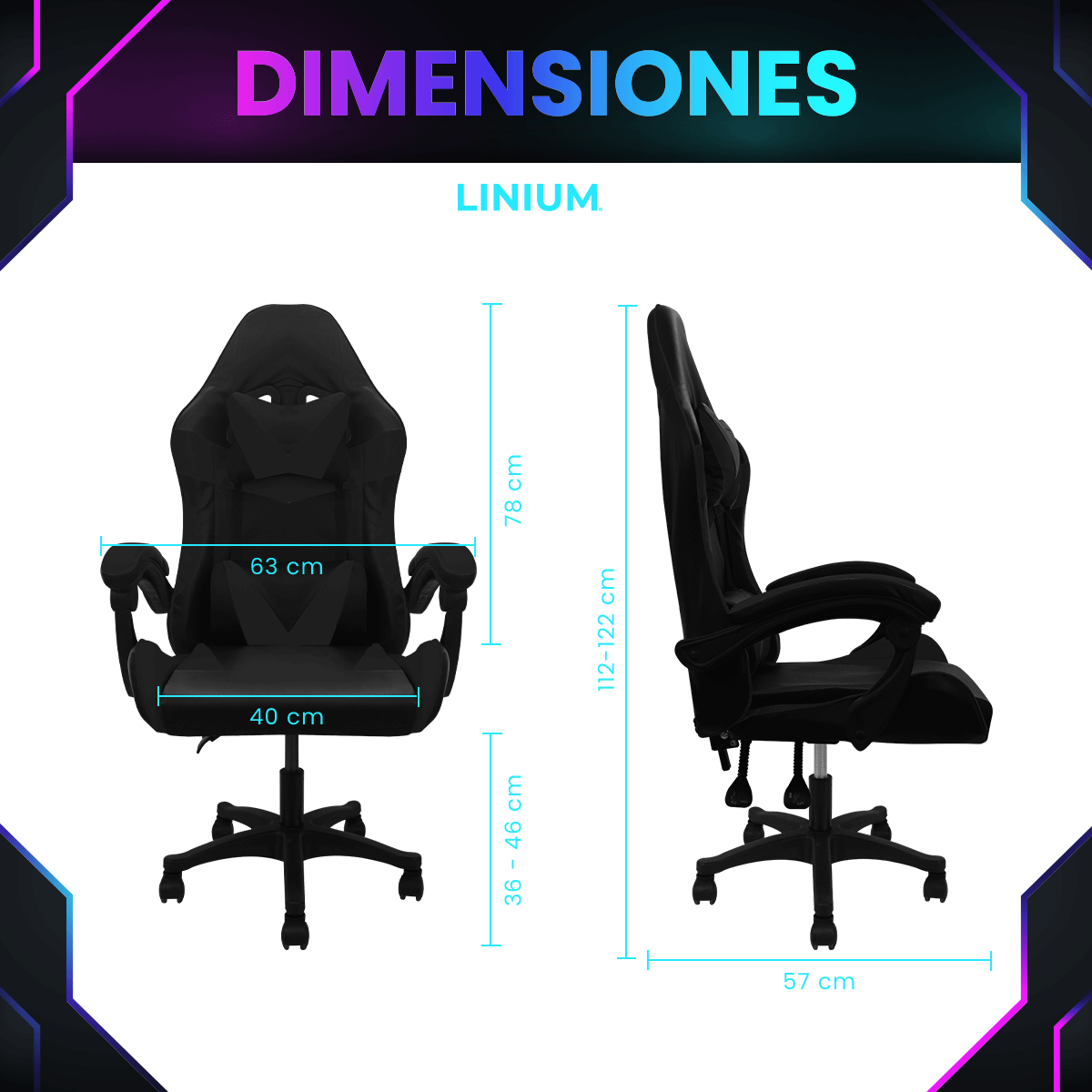 Foto 3 pulgar | Silla Gamer Linium Negra