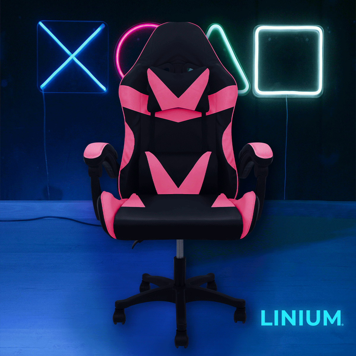 Foto 4 pulgar | Silla Gamer Linium Rosa