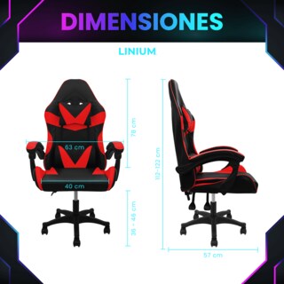 Foto 2 | Silla Gamer Linium Roja