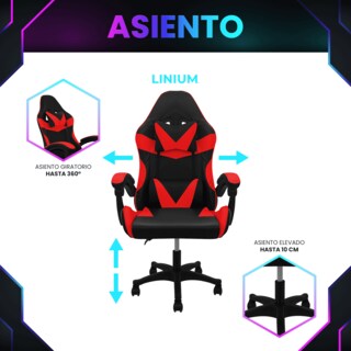 Foto 6 | Silla Gamer Linium Roja