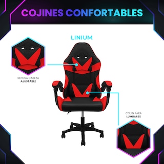 Foto 8 | Silla Gamer Linium Roja