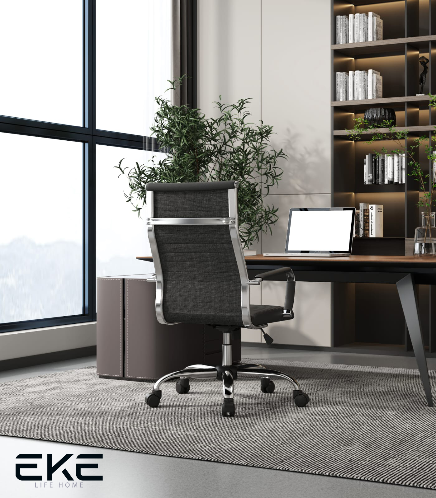 Foto 8 | Silla De Escritorio Eke Life Home Yx-9005 Ergonómica Negra Con Tapizado De Cuero Sintético , Mesh Y Tela