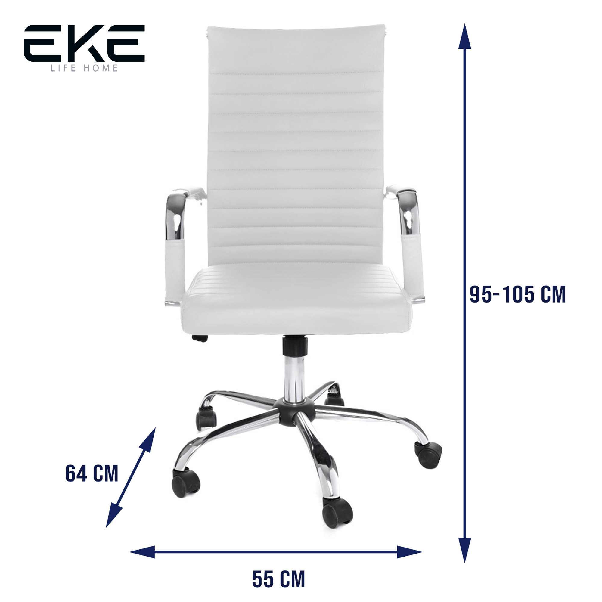 Foto 6 | Silla De Escritorio Eke Life Home Yx-9005 Ergonómica Blanca Con Tapizado De Cuero Sintético Y Mesh Y Tela