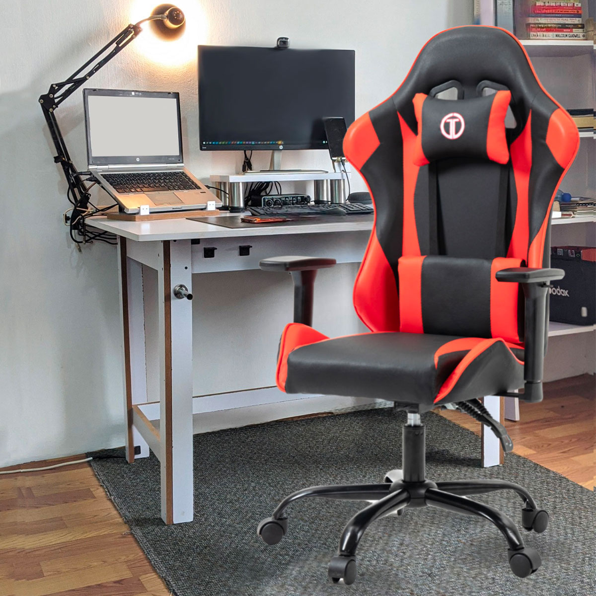 Silla Gaming Sin Reposapies Wolf- Rojo