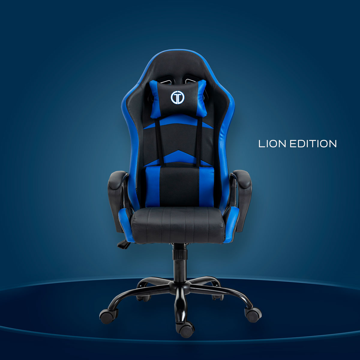 Foto 3 pulgar | Silla Gaming Sin Reposapies Lion- Azul