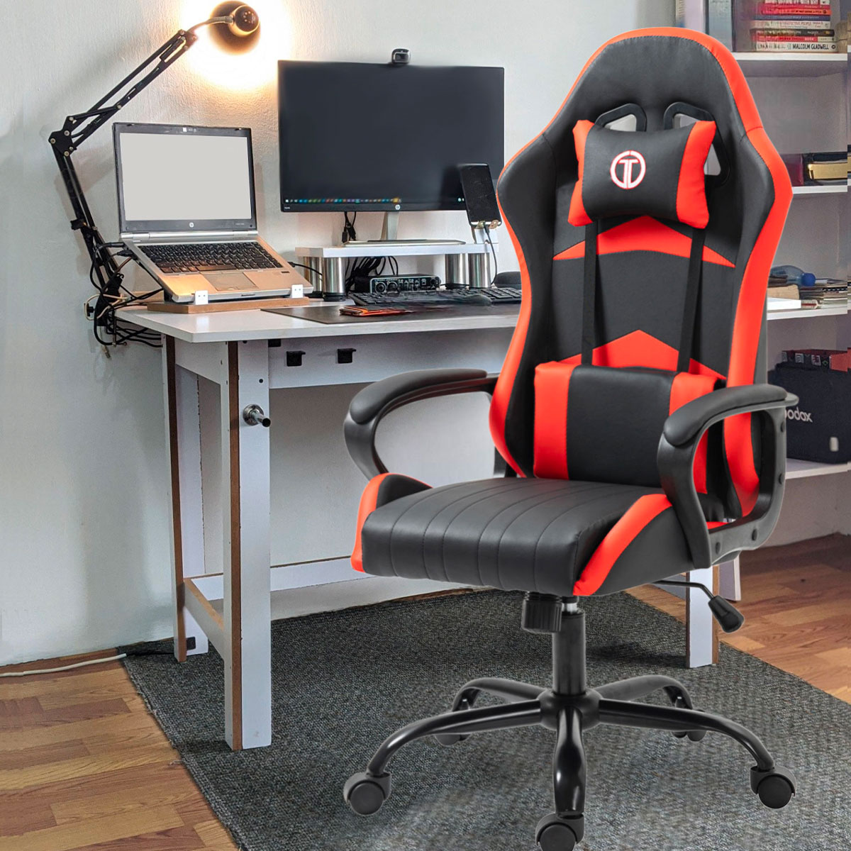 Foto 2 pulgar | Silla Gaming Sin Reposapies Lion- Rojo