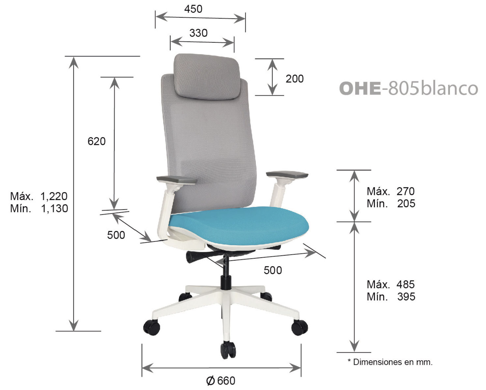 Foto 7 pulgar | Silla Ejecutiva Ergonómica con Cabecera Blanca