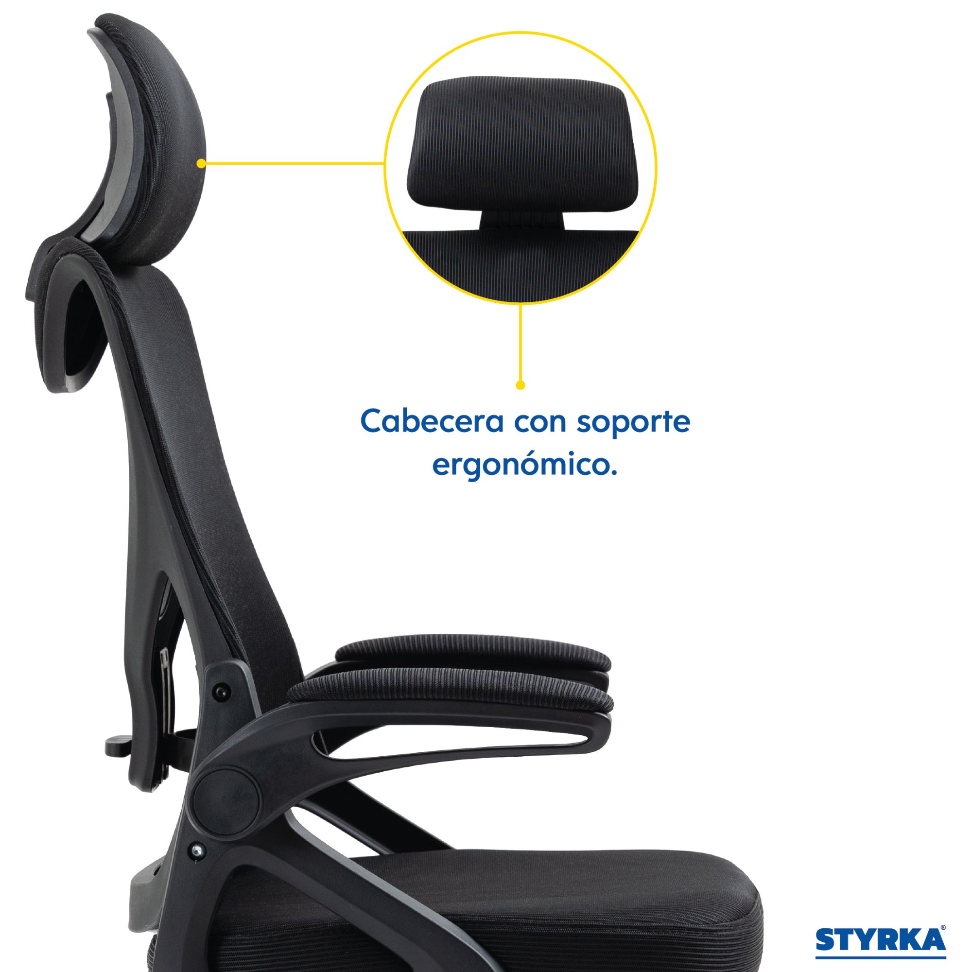 Foto 6 | Silla de Oficina Styrka Negra