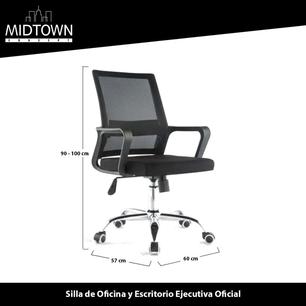 Foto 8 pulgar | Silla Ejecutiva Midtown Concept Negra Ergonómica