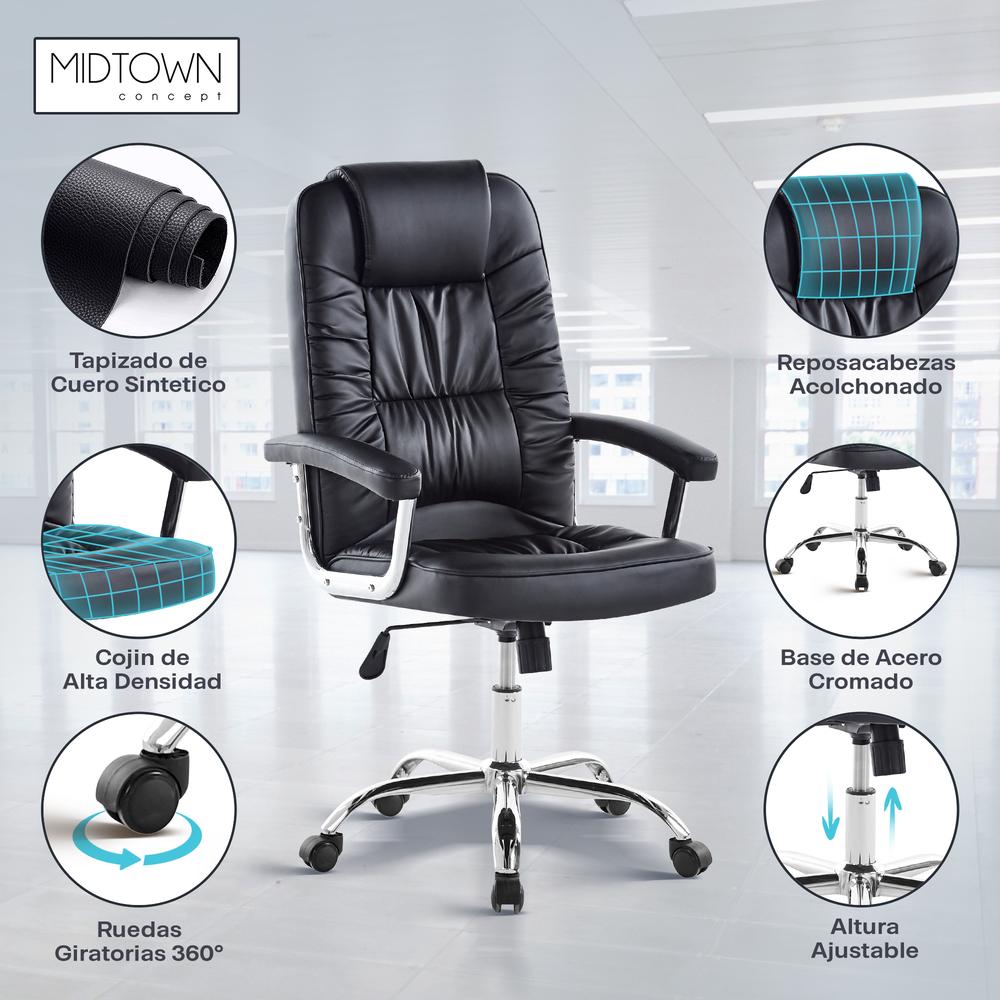 Foto 4 pulgar | Silla de Oficina Midtown Concept Negra