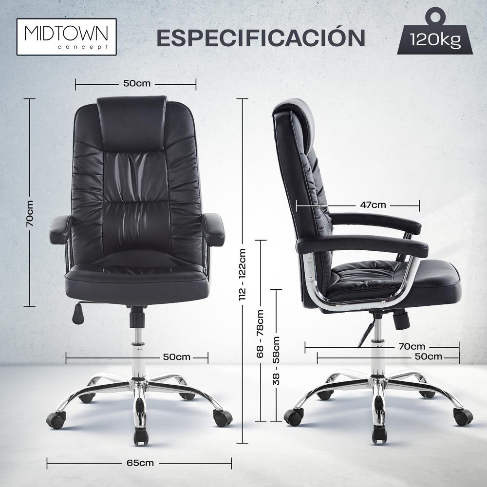 Foto 8 pulgar | Silla de Oficina Midtown Concept Negra