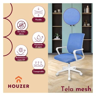 Foto 6 | Silla Oficina Ajustable Ejecutiva Ergonómica Escritorio Azul