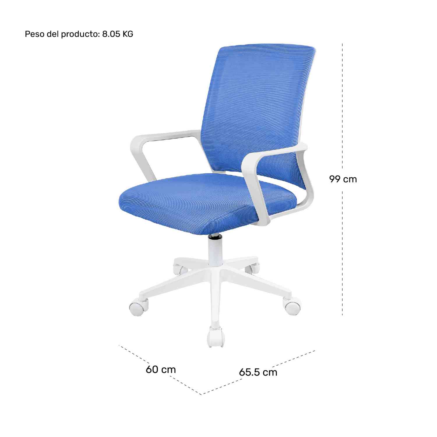 Foto 9 pulgar | Silla Oficina Ajustable Ejecutiva Ergonómica Escritorio Azul