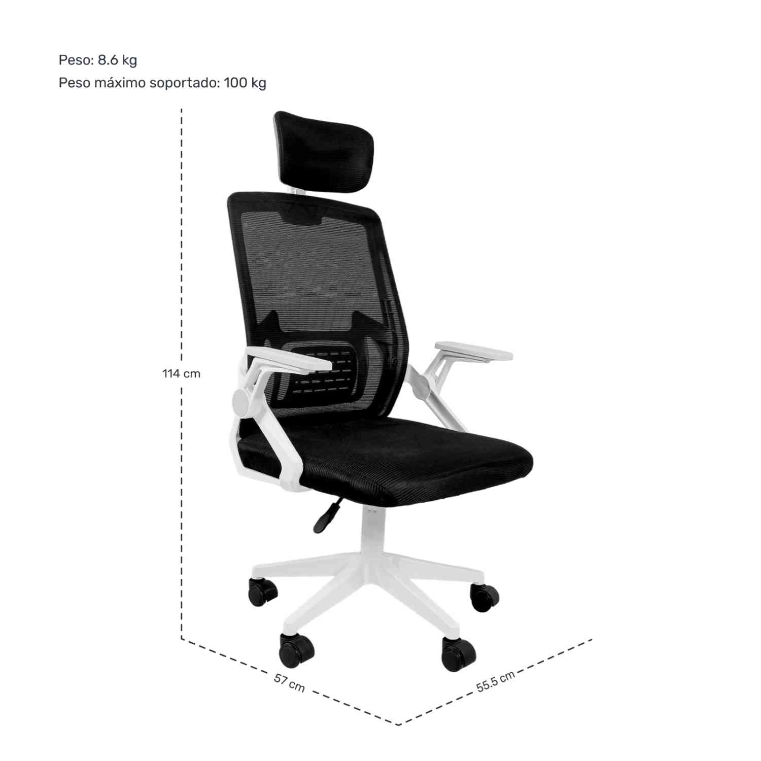 Foto 9 pulgar | Silla Oficina Ejecutiva Reclinable Ergonomica con Cabecera Negro
