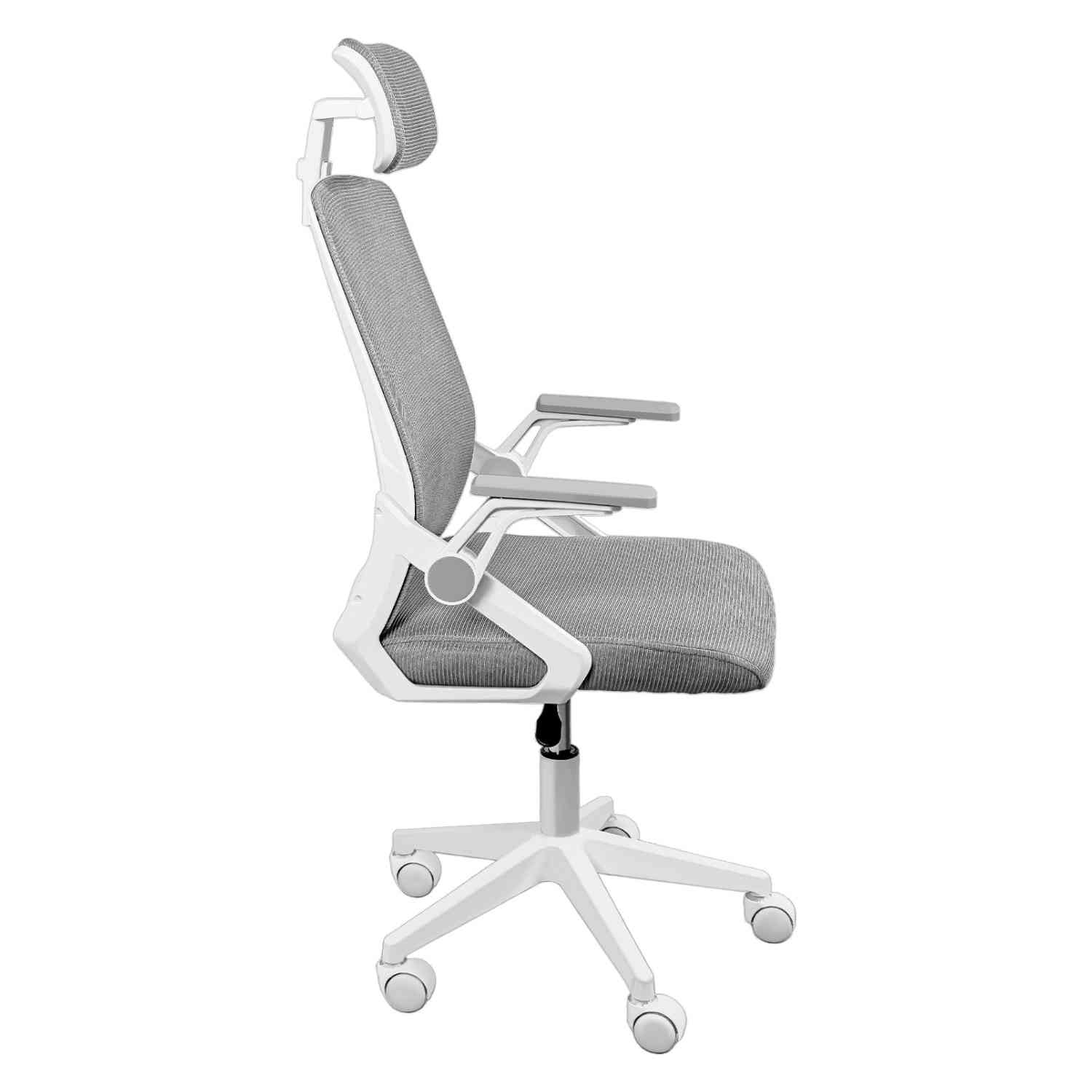 Foto 2 | Silla Oficina Ejecutiva Reclinable Ergonómica Con Cabecera Gris