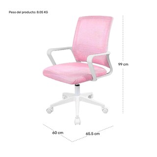 Foto 8 | Silla Oficina Ajustable Ejecutiva Ergonomica Escritorio Rosa
