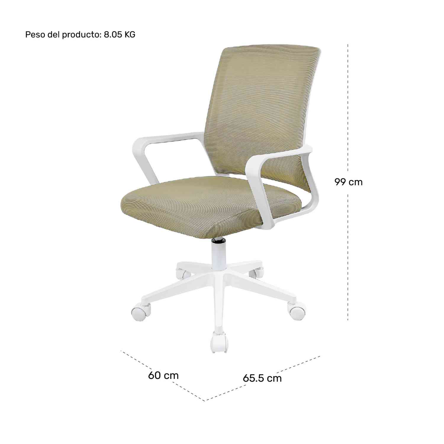 Foto 9 pulgar | Silla Oficina Ajustable Ejecutiva Ergonómica Escritorio Beige