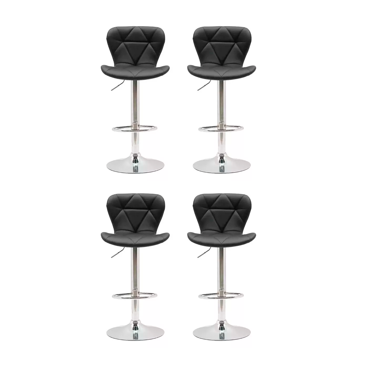 Foto 1 | Set 4 Bancos Altos Giratorios Green Apple Negros con Respaldo