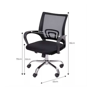 Foto 3 | Silla Escritorio Oficina Negra Respaldo Posa Brazo Lumbar