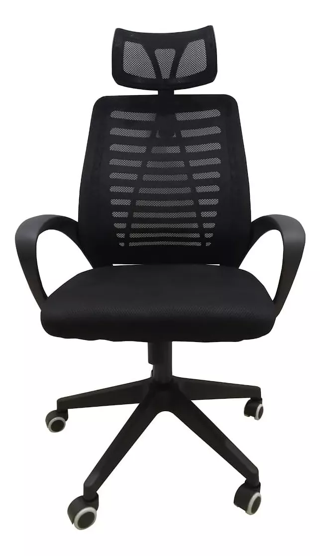 Foto 3 pulgar | Silla Alta Ejecutiva Malla Negra Ergonómica Soporte Cabeza